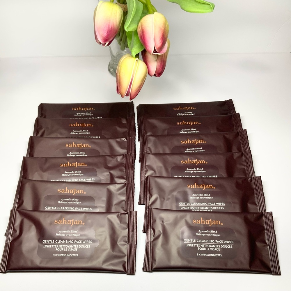 (1 DOZ) SAHAJAN GENTLE CLEANSING FACE WIPES - 5 COUNT PER PKG